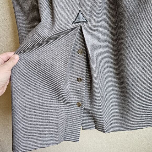 Vintage Gucci Wool Pleated Midi Skirt 1970s Gray Striped Pockets US 8 IT 44, COA - Picture 10 of 12